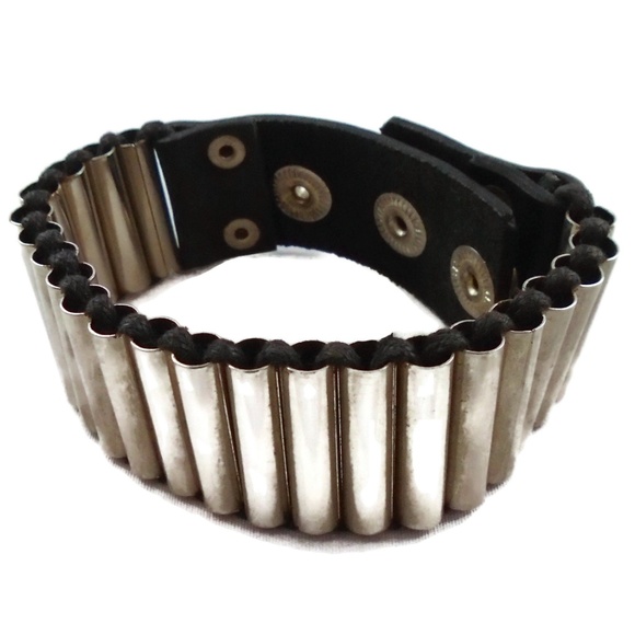 Punk Metal Tube Snap Bracelet NEW Adjustable - Picture 1 of 8
